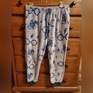 Wizarding World Harry Potter Women's Thick Joggers. XL. 2 Pockets. blue/white